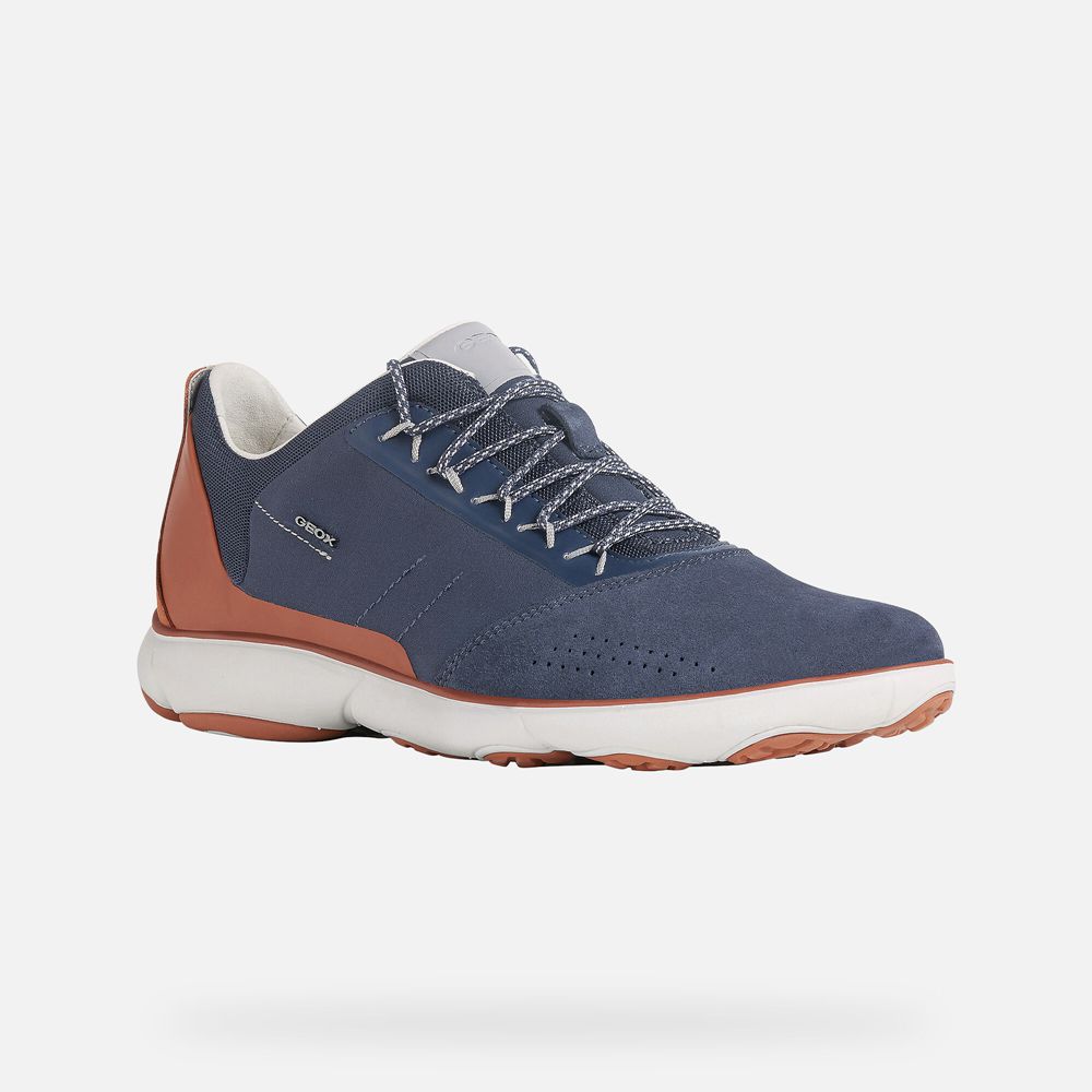 Geox Sneakers Blue/Brown Nebula - Geox Mens Shoes - CPHFOS957